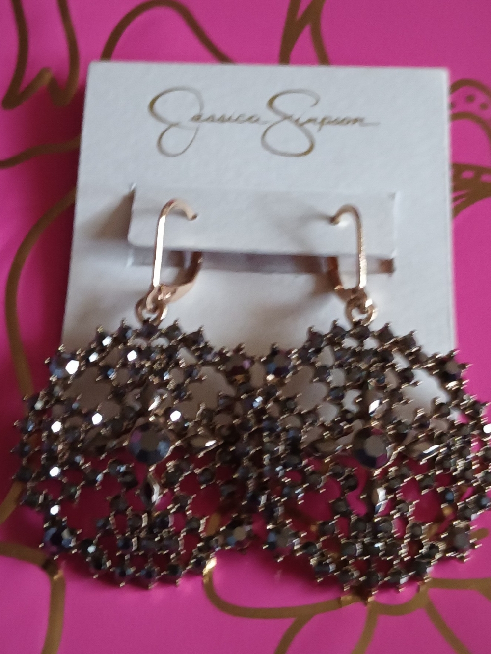JESSICA SIMPSON VICTORIAN STAR EARRINGS